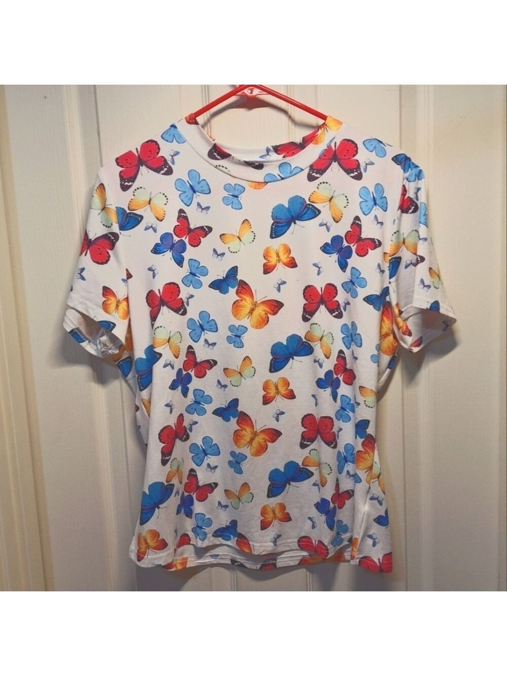 Butterfly Print T Shirt Extra Large Colorful